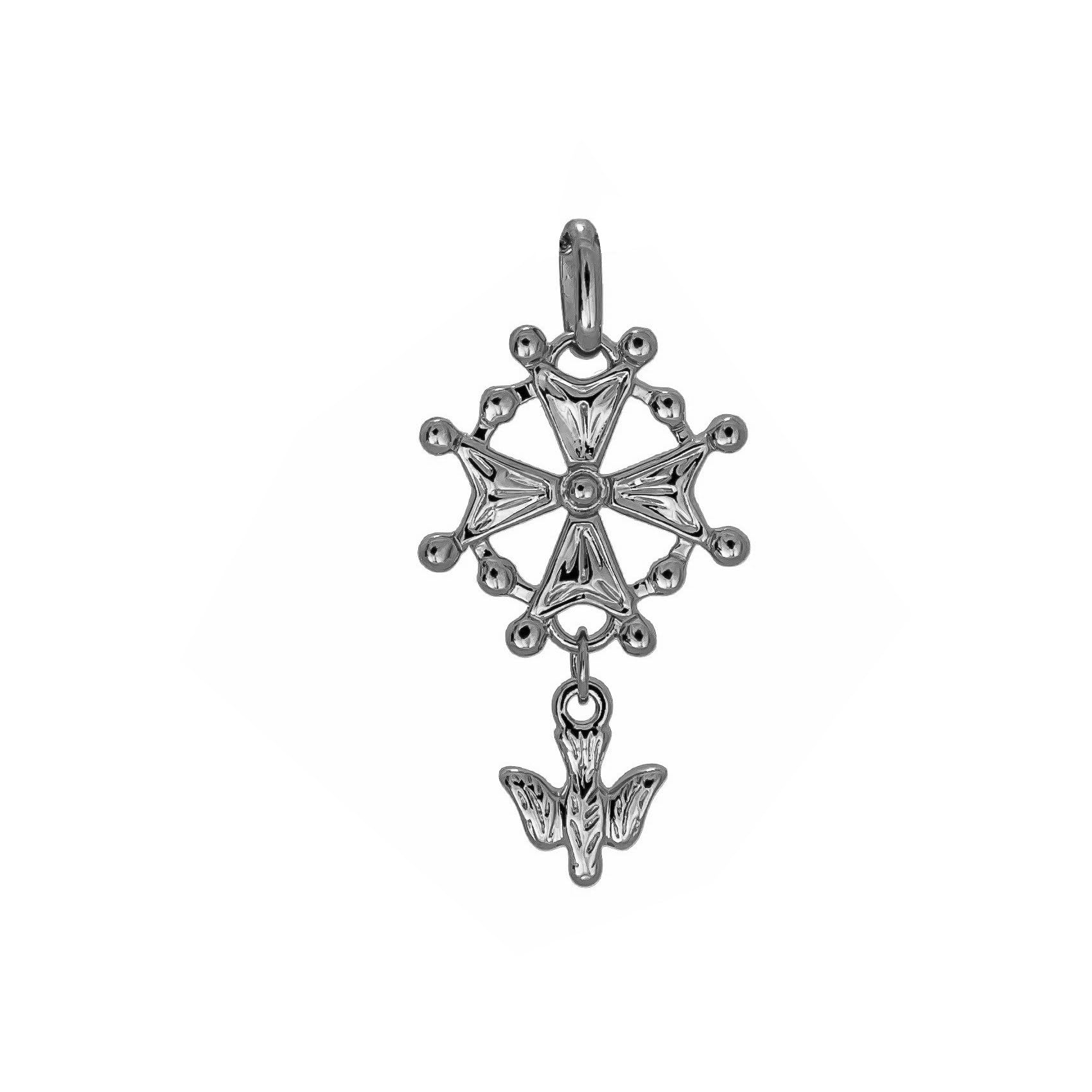 croix protestante huguenote Pendentif en argent massif 925 véritable - vendu seul