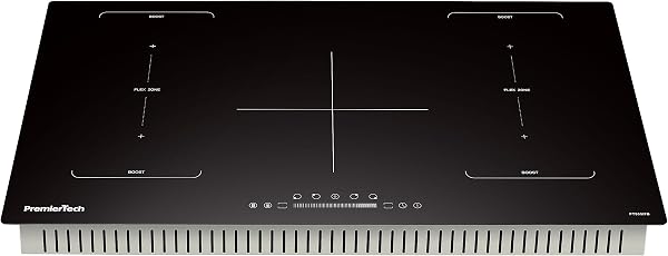PremierTech PT905IFB Piano Cottura Induzione 5 Zone Vetro Nero 90cm da Incasso Touch Timer Blocco Sicurezza Funzione Boost Flexi Bridge Compatibile Pentole Adatte ad Induzione Regolazione 9 Livelli - 2