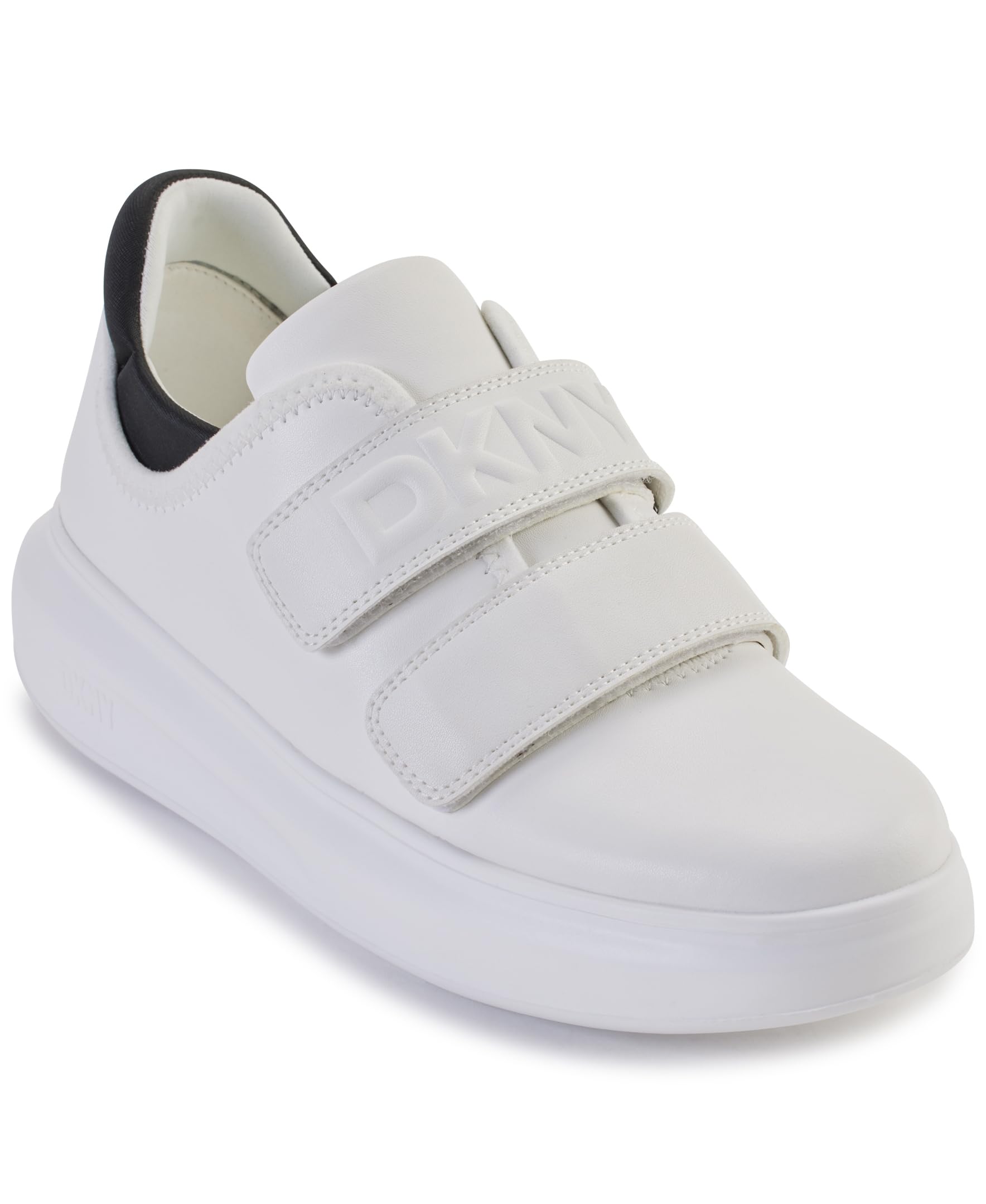 

                                                    DKNY Womens Jamiah Sneaker, Wht/Black, 5.5