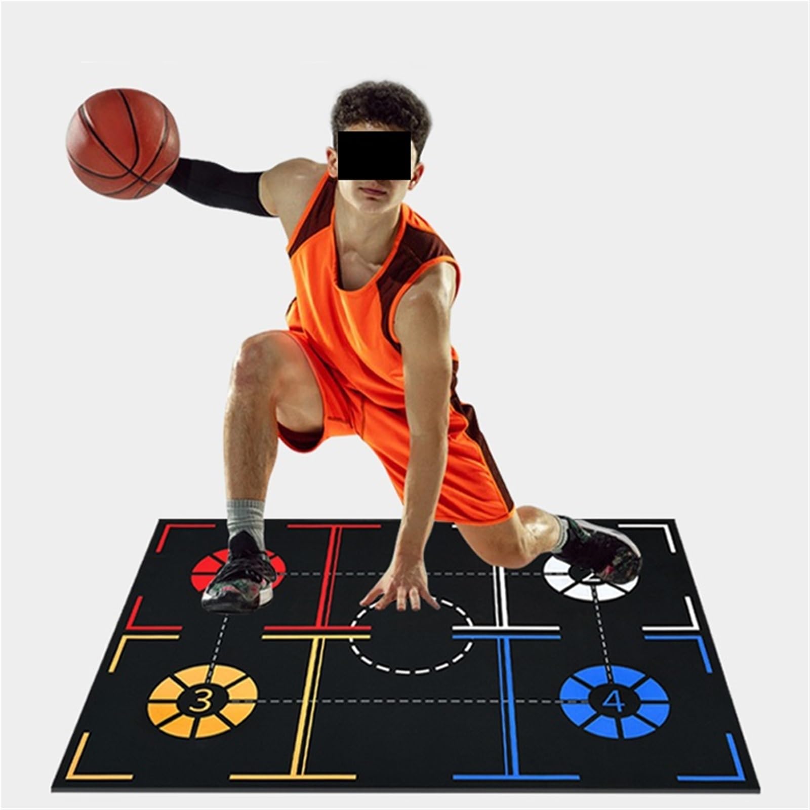2 pezzi Tappetino da allenamento antiscivolo insonorizzato for basket for giovani, controllo della palla, esercizi di palleggio, sicurezza in casa, palestra per L'allenamento