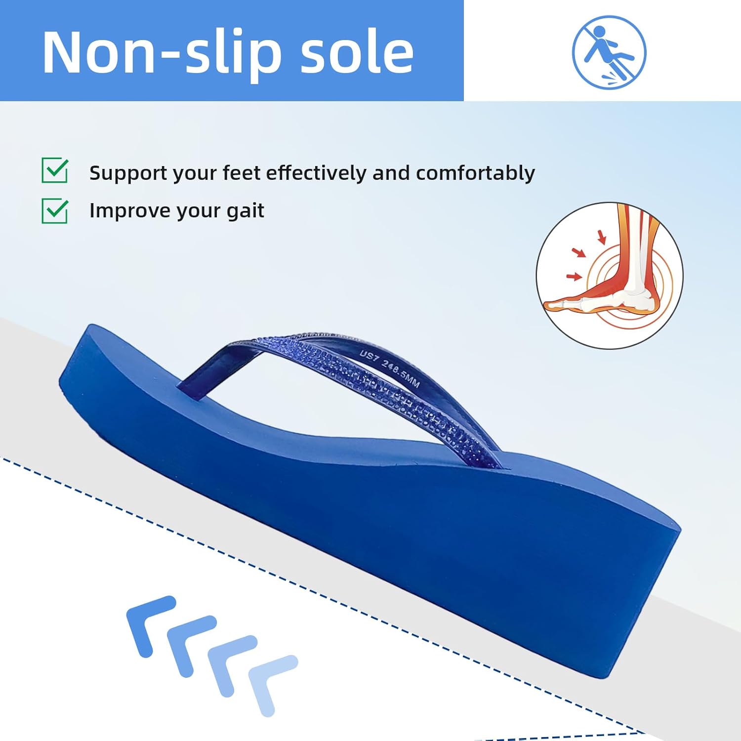 xinran & shengli Women Platform Flip Flops Rhinestone Wedge Sandal Comfortable Dressy Home Heel Slippers - Image 5