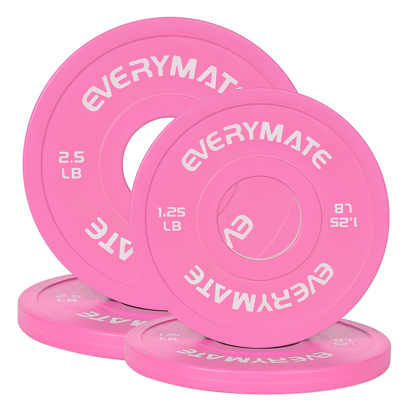 EVERYMATE Change Weight Plates 1.25LB 2.5LB 5LB Set Fractional Olympic Bumper Plates for Cross Training Steel Insert Strength Training