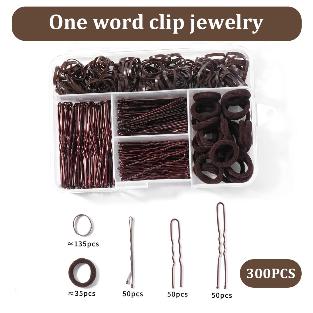 Forcine per Capelli, 300 pezzi, Cerchietti per Capelli, con Scatola, per Chignon Accessori per Acconciature, Accessorio invisibile per capelli, adatto per saloni di parrucchiere e per uso domestico
