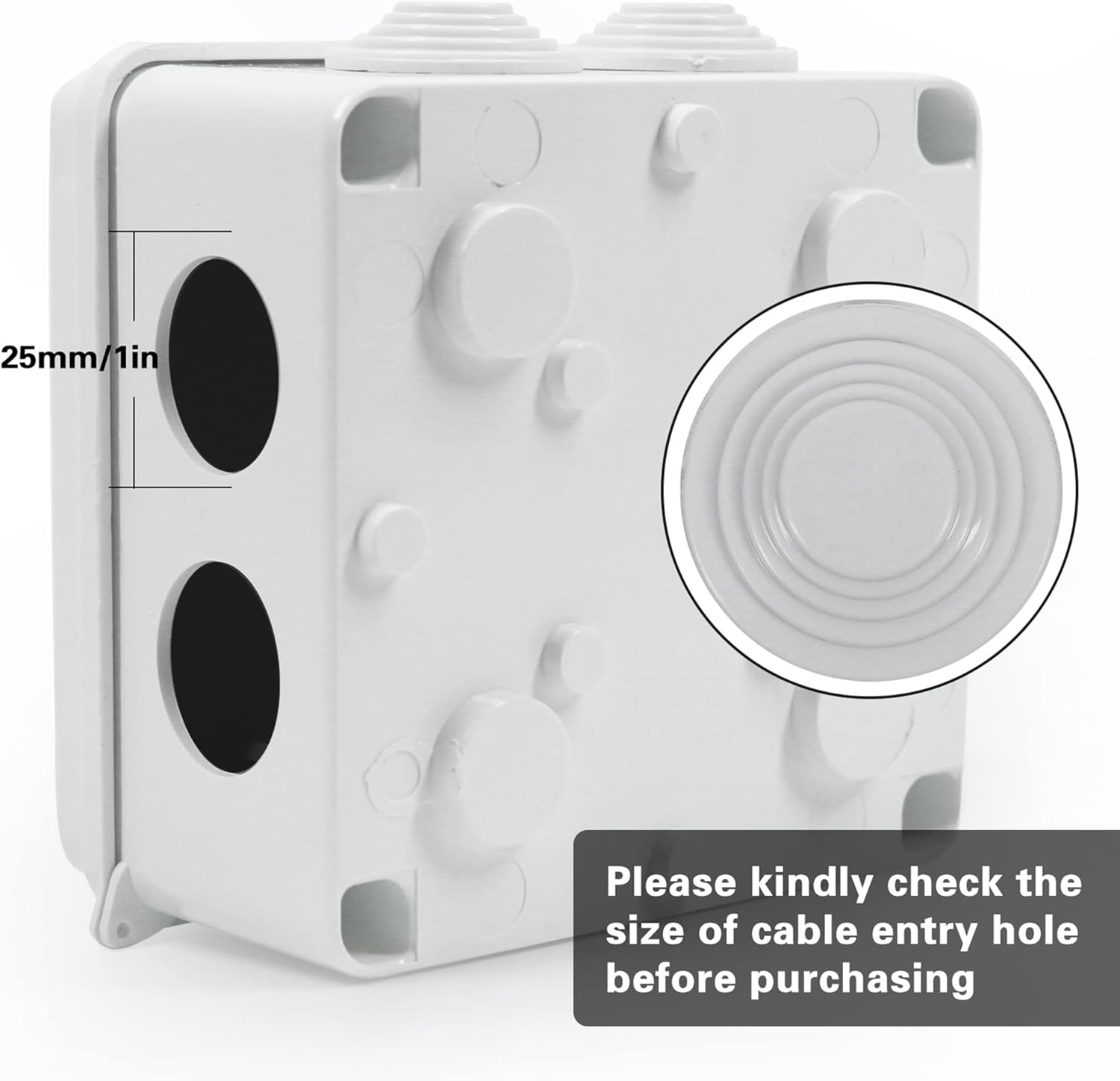 Sunnyglade IP65 ABS Plastic Waterproof Dustproof Junction Box Universal Durable Electrical Project Enclosure (3.9"x3.9"x2.8")