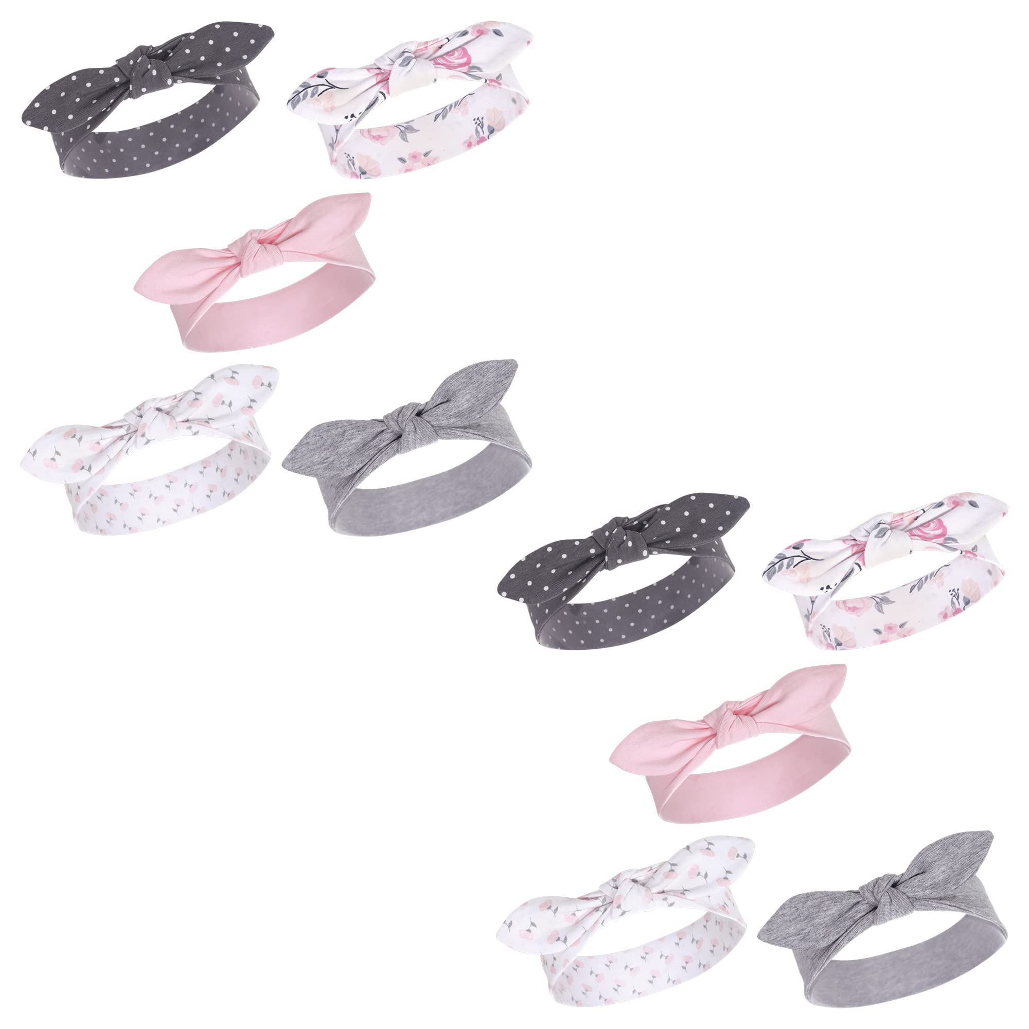Hudson Baby Cotton and Synthetic Headbands, Size 0-24 Months