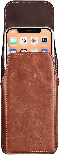 Miniatura 7 de Funda universal de cuero compatible con teléfono celular con clip para cinturón compatible con Motorola Moto G Stylus 5G, Defy (2021), G40 Fusion,