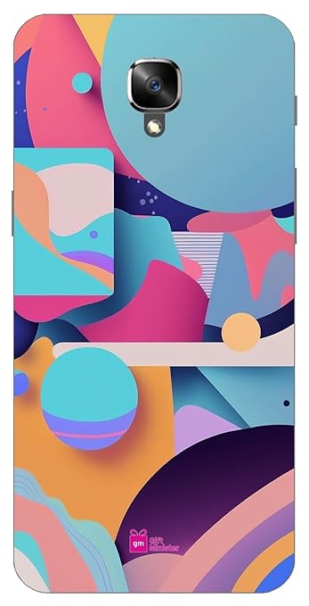 Gift Minister Hard Designer Mobile Case for One Plus 3 Back Cover Midnight Blue - Minimalistic Super Cute Marble Art Story Contemporary Cubism Geometry Clear Anti-Slip Protective 1Pcs 1701E