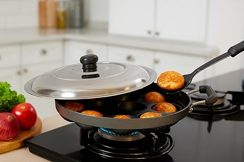 Miniatura 3 de Appam Maker antiadherente - 12 hoyos, tapa y utensilios de cocina antiadherentes