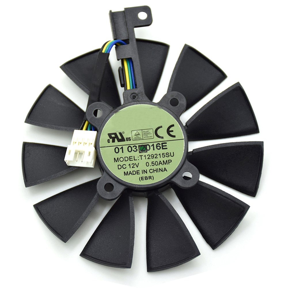 Tebuyus T129215SU 12V 0.5A 87mm 4 Pin Graphics Card Cooling Fan for ASUS Strix GTX980Ti GTX970 GTX980 GTX 1070 GTX 1080 Video Card Cooling Fan