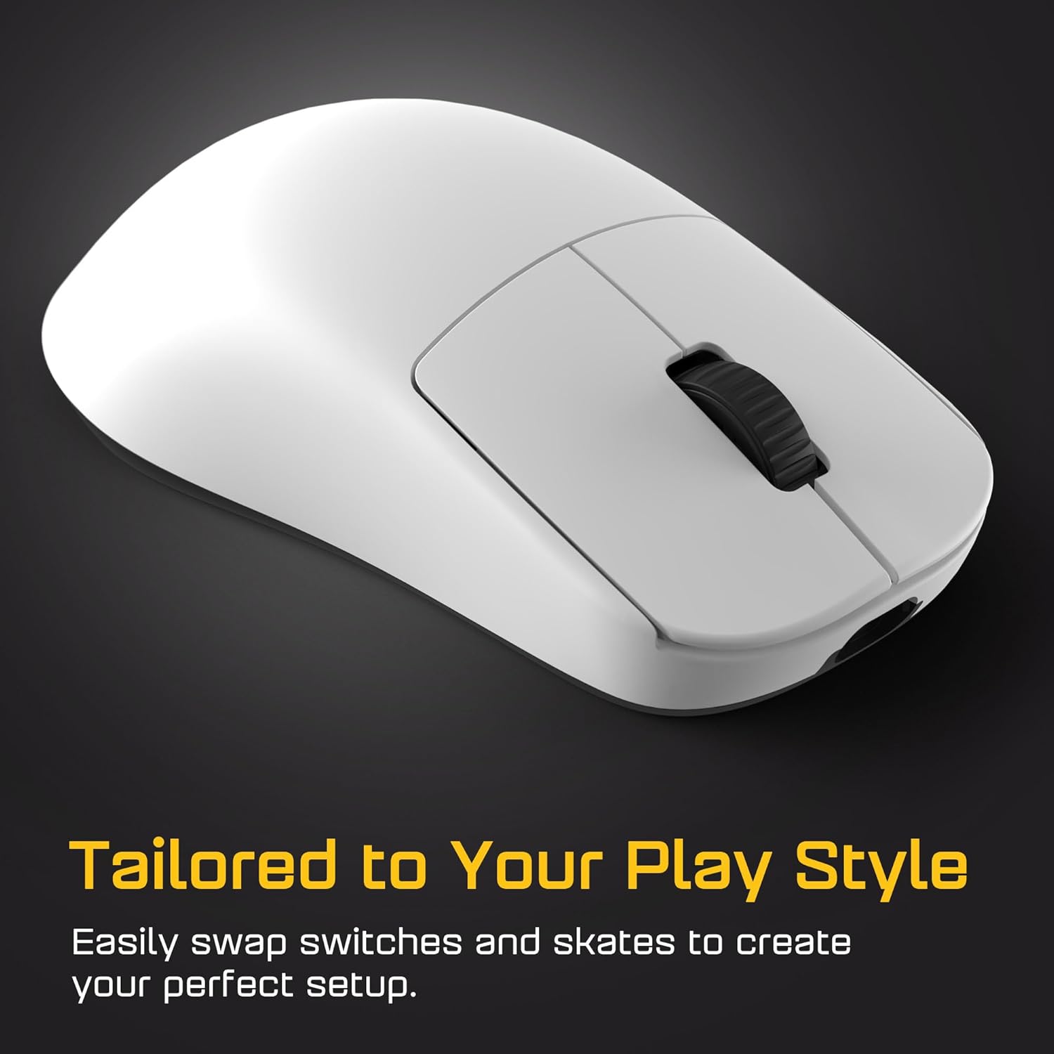 Close-up of ENDGAME GEAR OP1w 4K v2 mouse buttons, indicating customization