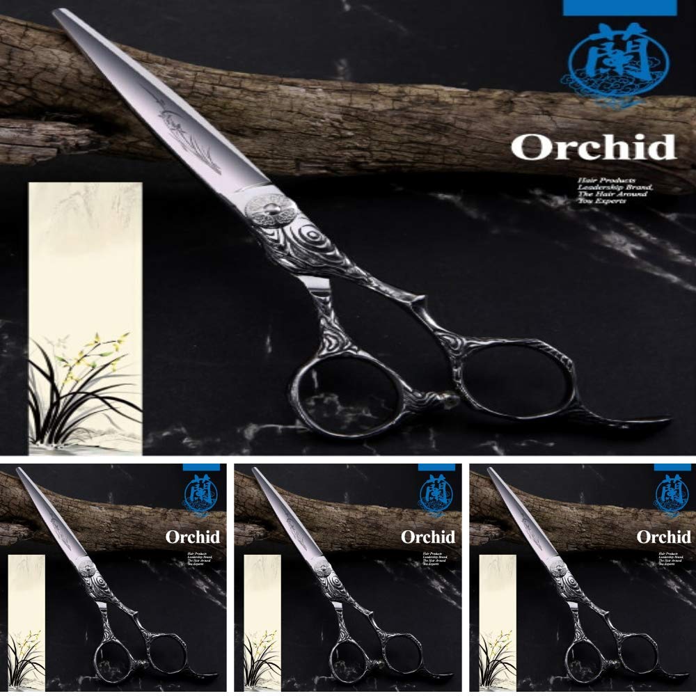 寛信 (TRADEMARK) ステンレス製 No.6 美容師・理容師 Vintage Hair Scissors Engraved 6