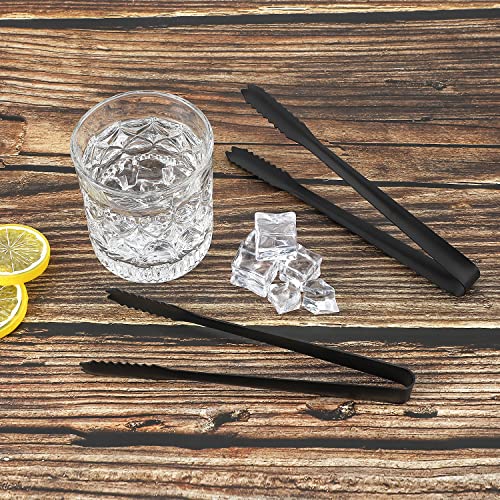 MSY BIGSUNNY 7 Inch Ice Tongs for Ice Bucket, Thickened Stainless Steel Small Serving Tongs, Mirror Polished Metal Tongs (Set of 2, Black) - Image 3