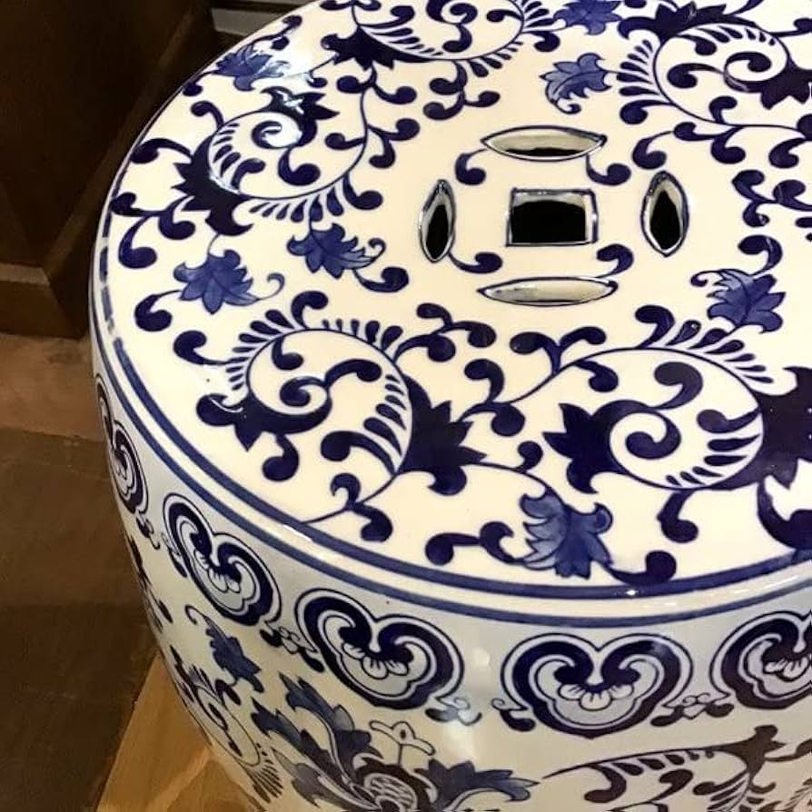 陶器 ガーデンチェア 椅子 スツール 庭 玄関 花台 庭石 景徳鎮 中国 染 陶器 ガーデンチェア 椅子 スツール 庭 玄関 花台 庭石 景徳鎮 中国 染