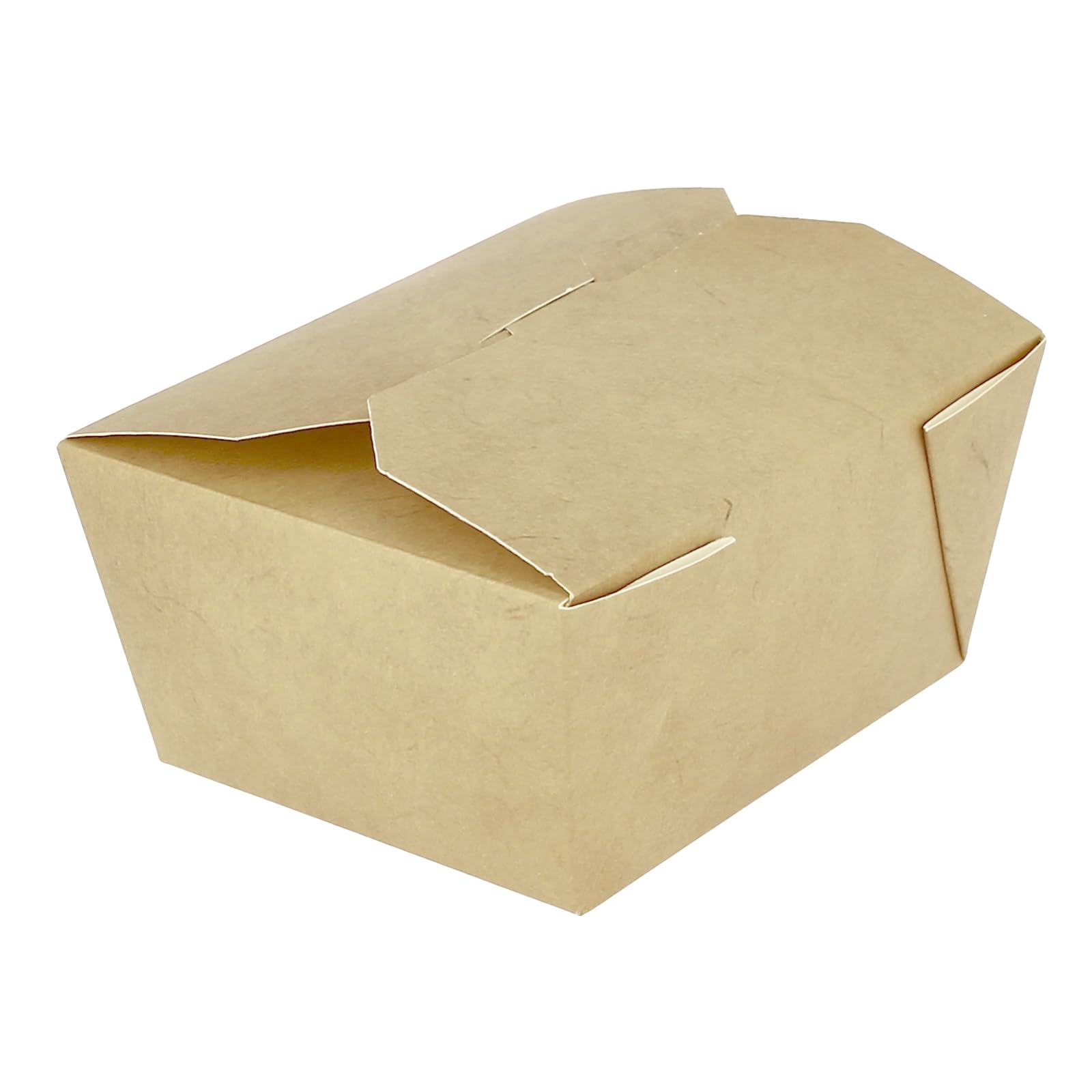 50 Cajas de Alimentos, Color Kraft, Caja Americana, Comida, Embalaje, Menús, Delivery, Cierre Seguro | 10,7x8,65x6cm 500ml