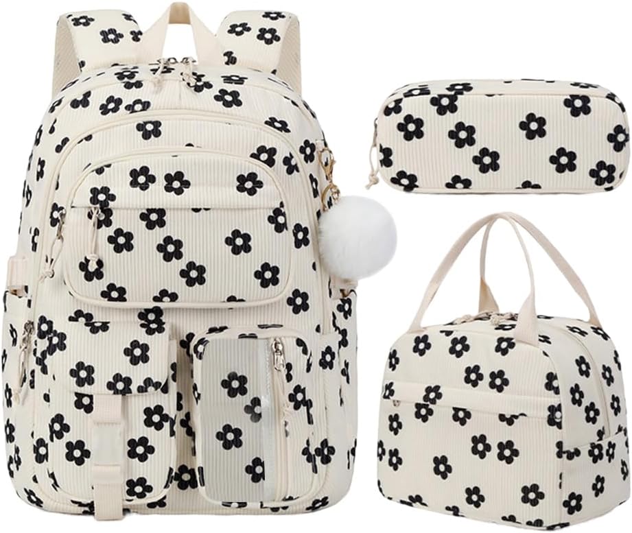 Coquette Backpack Set - Cute Strawberry Backpack 3Pcs Kawaii Aesthetic Daypack with Lunch Bag (A1 Pink Strawberry)