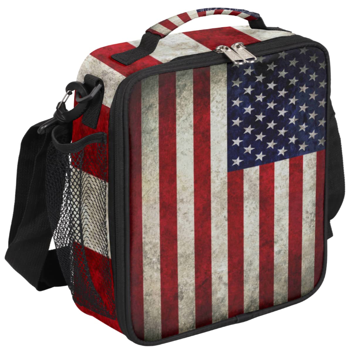 Herdesigns American Flag Skull Insulated Lunch Bag For Women Men Adult, Reusable Insulated Cooler Lunch Box Lunch Tote Bag For Work Picnic Beach - View #10