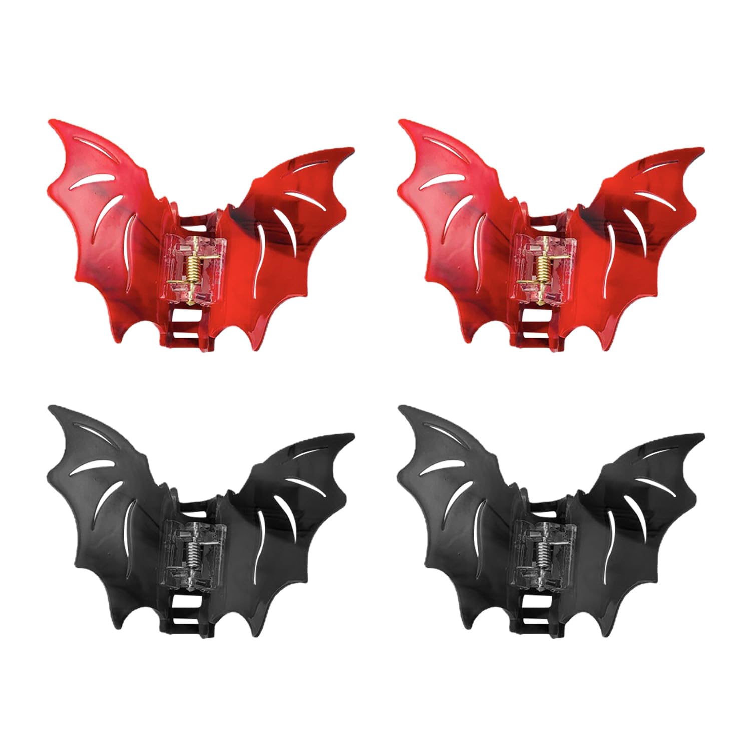 MFUOE 4Pieces Bat Hair Clips Halloween Bat Wings Clips Cool Punk Devil Wings Hairpins Halloween Party Fancy Hair Accessories for Women and Girls