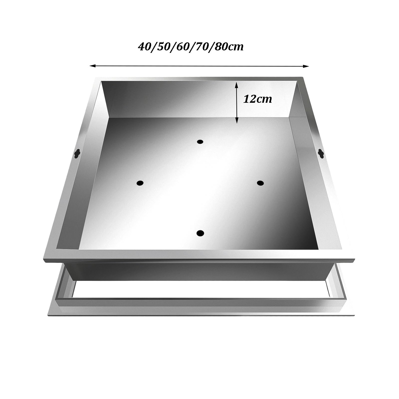 Cubiertas invisibles para tapa de tanque séptico, cubierta de boca de acero inoxidable resistente con marco de drenaje inferior para entradas