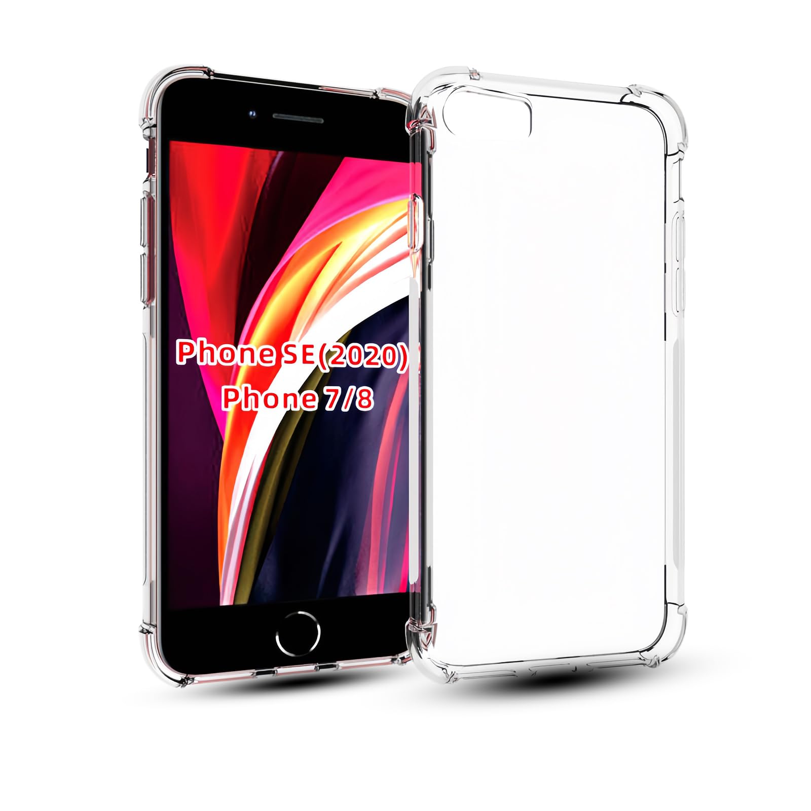 対応 iphone8 iphone7用の ケース クリア iPhone SE2 iPhone SE3 iPhone8 iPhone7用のカバー TPU 超薄型 超軽量 耐衝撃 エアバッグ 滑り止め すり傷防止 薄型 軽量 シェル スリム 携帯便利（透明）