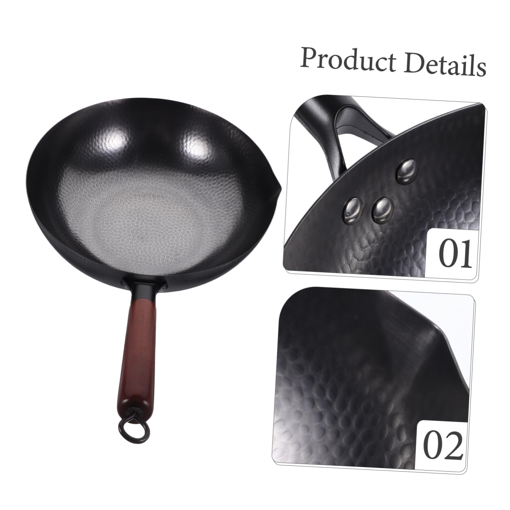 Ręcznie kuty żelazny garnek Grillowanie Wok Akcesoria kuchenne Wok do domowego Woka Patelnia do smażenia Kuchenka gazowa Wok Kuchnia Wok Wielofunkcyjny Wok do gotowania Wok Żelazny Wok Chiński Wok