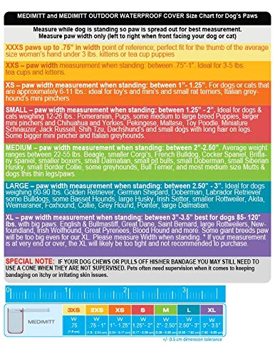 PawFlex Medimitt Paw Bandages for Dogs, Cats and Pets Medical Booties, First aid for Paws Non Slip, Non Adhesive, Breathable,Disposable, Washable, Adjustable Strap, Value Pack (Medium 20-Pack)