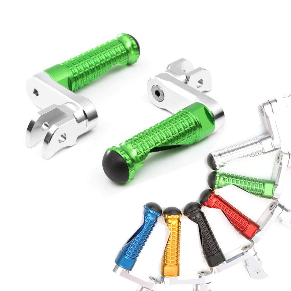 MC MOTOPARTS MPRO Green 40mm Riser CNC Front Foot Pegs Compatible with YZF R1 00-21 YZF R6 03-19 YZF