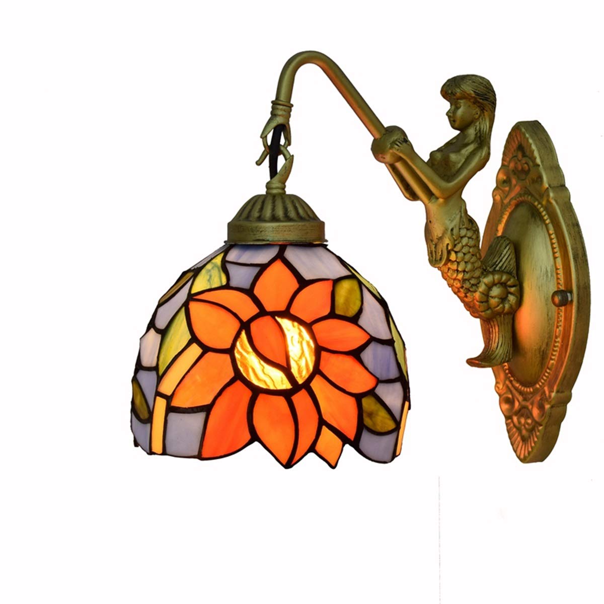 6-calowa lampa ścienna Śródziemnomorska niebieska słoneczna Retro Wisząca ściana w przejściu Średnica Brytyjska kreatywna