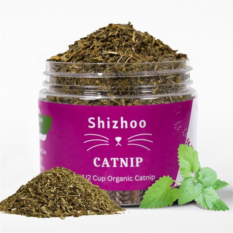 Catnip for Cats with Leaves and Flowers 100% Natural and Organic Catnip Premium Cat Nip for Cats & Kittens Used as a Snack or Refillable Catnip Treats for Cats (1/2 Cup)-image-37