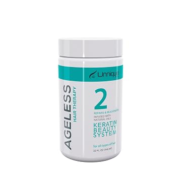 UNNIQUE Ageless Fusion Repairing and Rejuvenating Keratin Hair Treatment with Natural Oils for All Hair Type, 32 Fl Oz