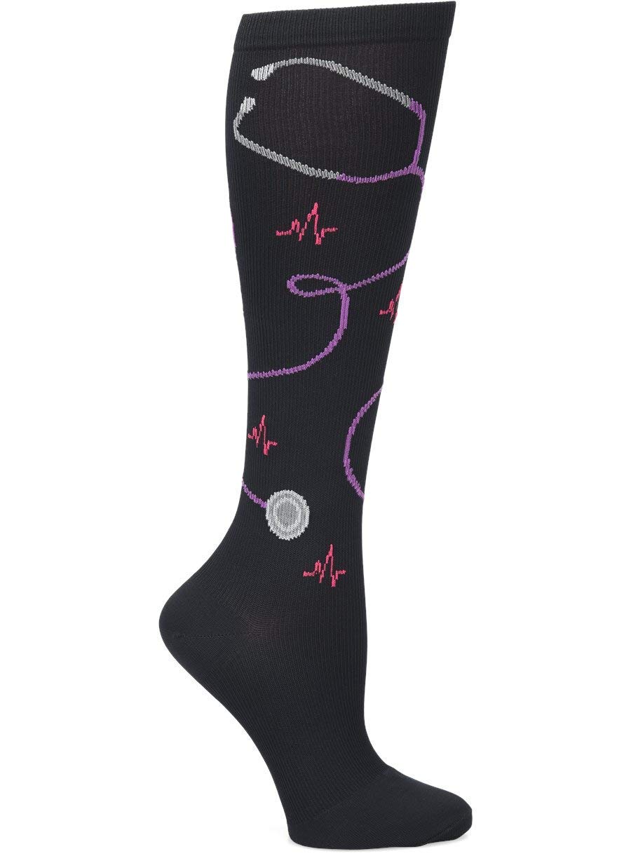 Nurse Mates Women's Wide Calf Socks | 12-14 mmHg Compression | Up to 22" Calf | One Size | 1 Pair