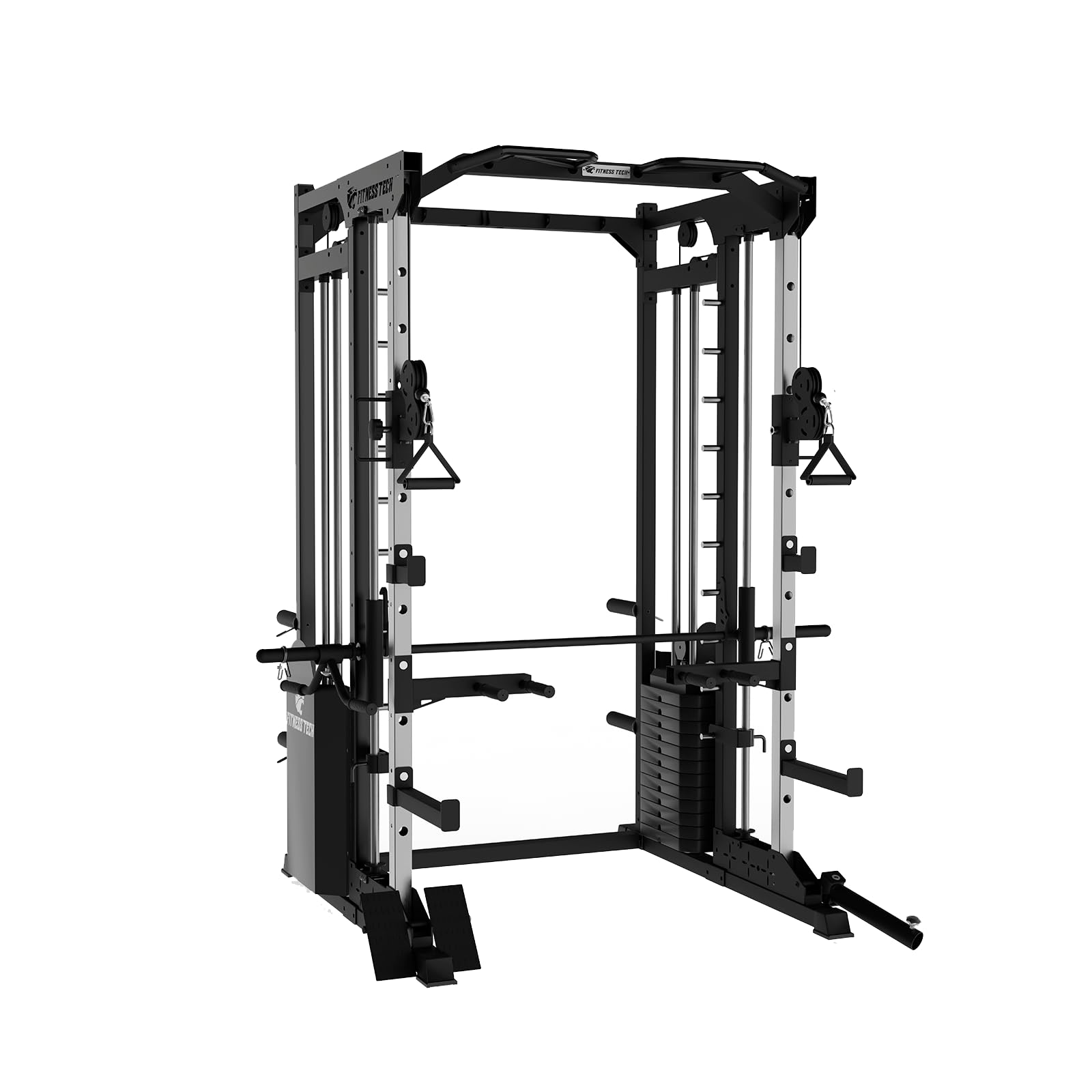 Smith Machine S8000, Máquina de musculación multifunción para Gimnasio en casa, Estación de Entrenamiento Completa con poleas y Pesas, 135 x 147 x 217 cm