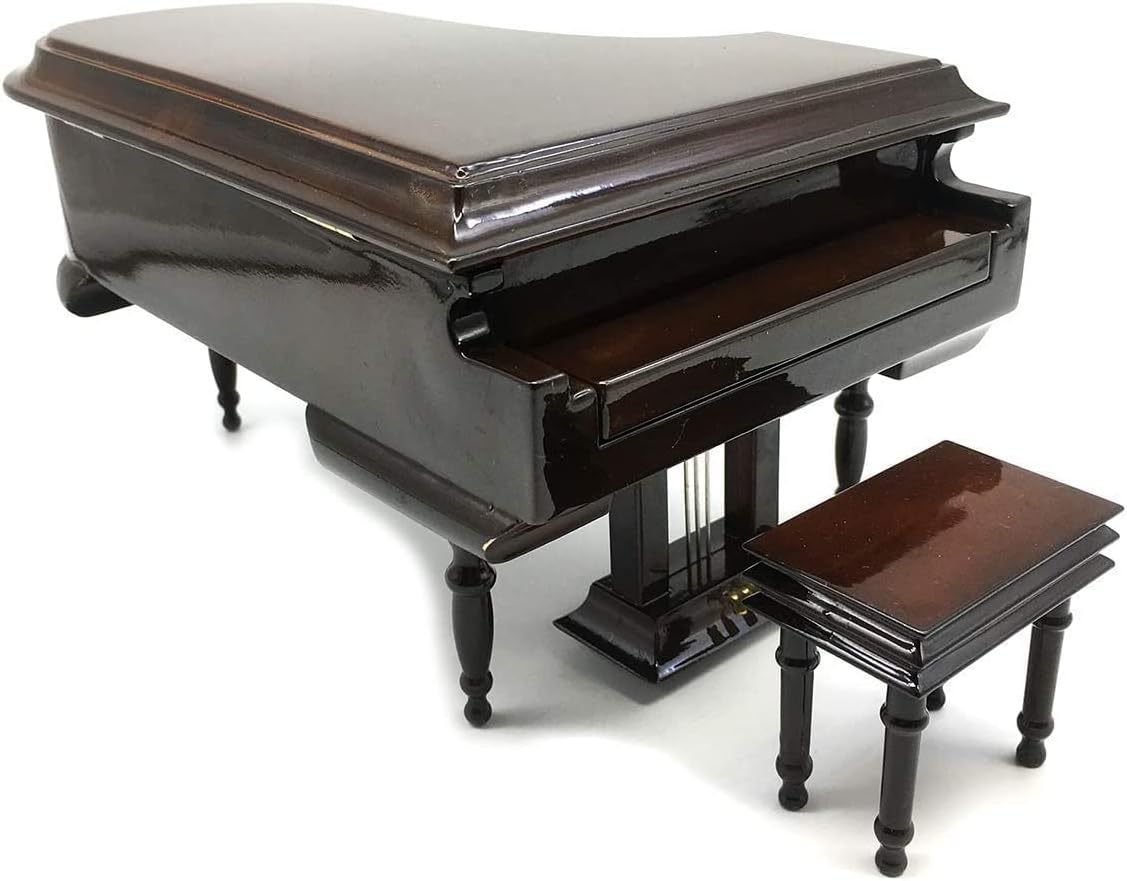 Piano Music Box with Bench and Black Case Musical Boxes Gift for Christmas/Birthday/Valentine's Day, Melody For Elise
