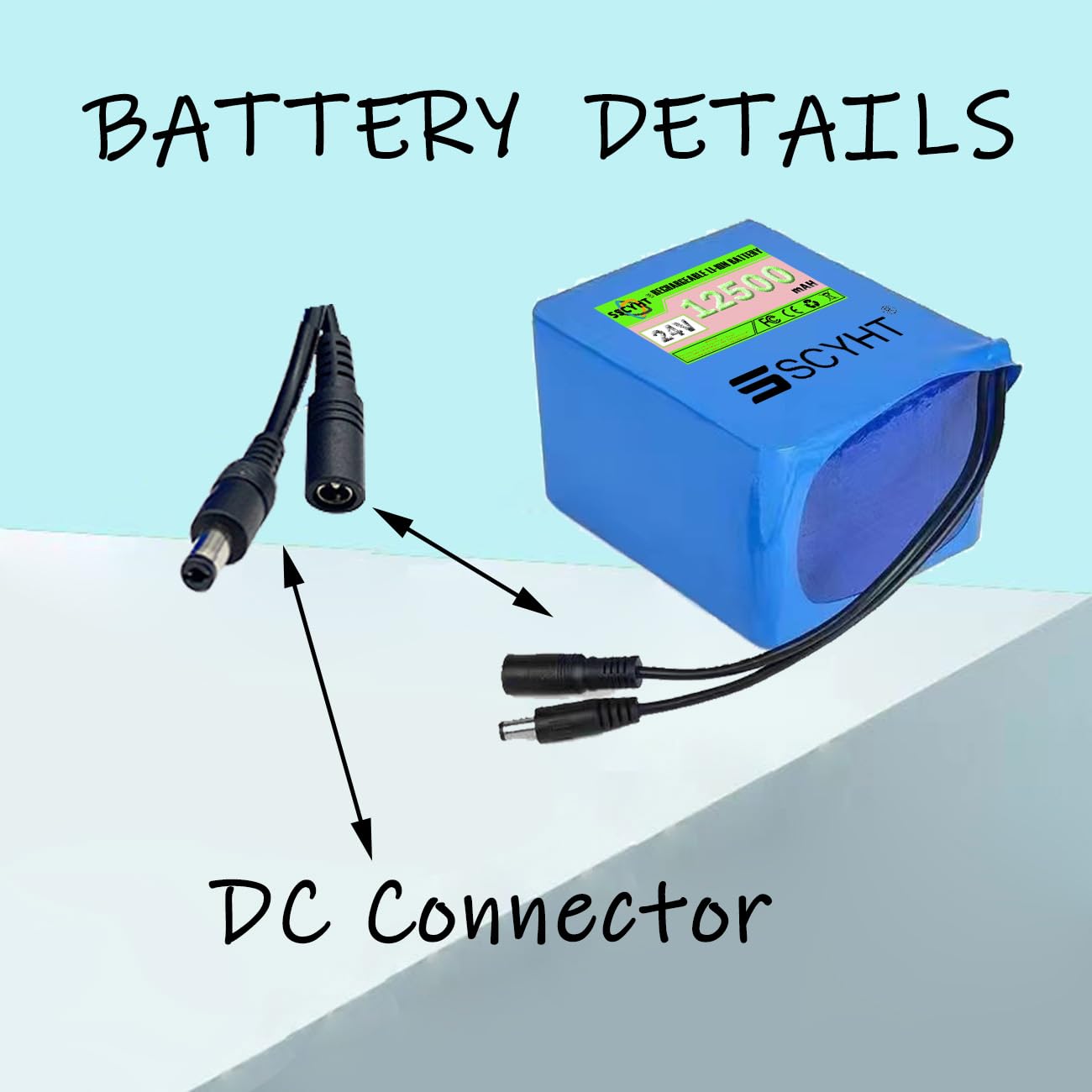 Akumulatory litowe 24 V Wyjmowany akumulator 12,5 Ah Akumulator litowo-jonowy 24 V Akumulatory zamienne do zabawek elektrycznych z BMS dla silników poniżej 300 W,24v12.5ah 1pack