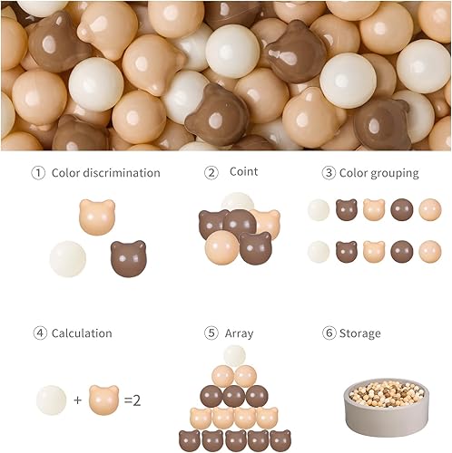 Miniatura 4 de GOGOSO Pelotas de oso con formas de bolas de oso, 100 unidades, sin BPA, a prueba de aplastamiento, bolas de piscina de juguete para diversión del