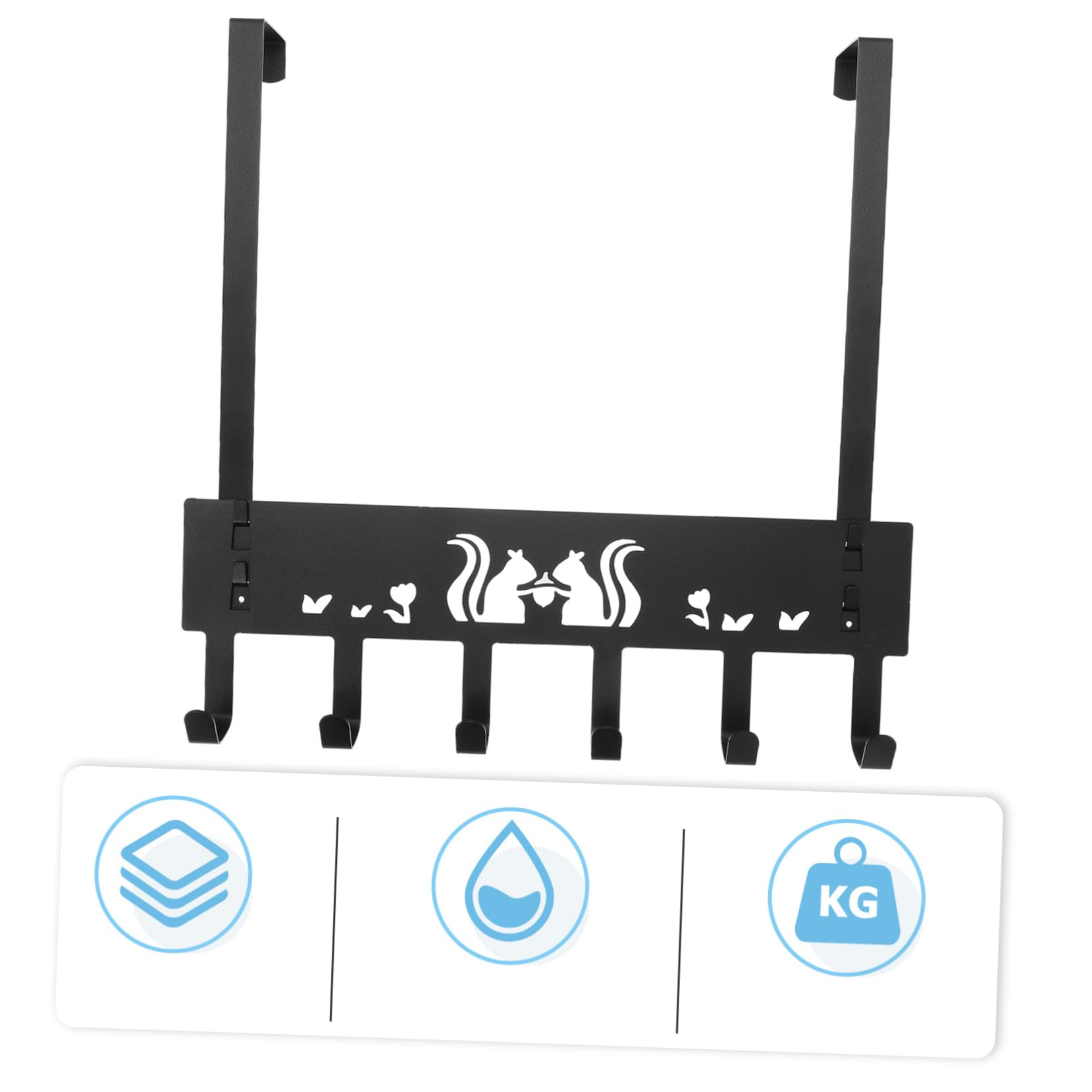 Ciieeo Back Door Storage Hook Punch Storage Rack Hanging Hooks Hanger Iron Material Over Door Rack