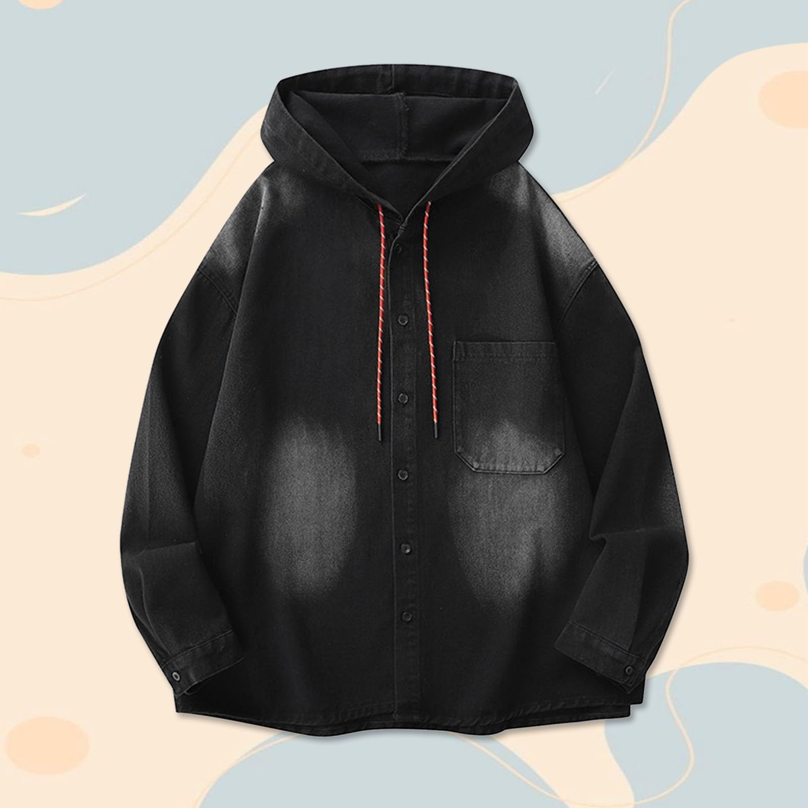 Sudadera con Capucha Hombre Hoodie Chaqueta Vaquera Estilo con Elegante para Hombre Sudadera Urbana Moderna de Vestir Casual