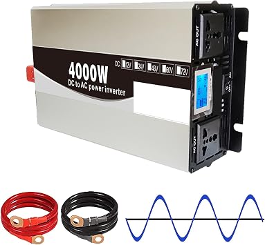 4000 Watt Pure Sine Wave Power Inverter 12V/24V/48V/60V/72V DC to 110V 120V/220V Converter Off Grid Solar Power Inverter for Family RV CarSize48v to 230v