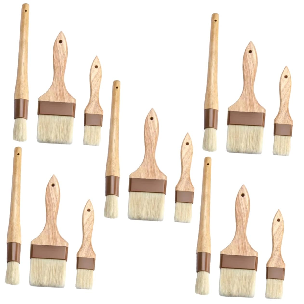 Toddmomy 5 Sätze Grillpinsel Basting Bürste Für Öl Und Soßen Zum Grillen Natürlicher Borste Und Ergonomischem Holzgriff Bbq Familienfeiern 3 Stück * 5