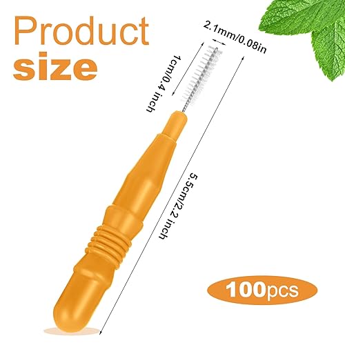 Miniatura 9 de BBTO 100 piezas de llaves para cepillo dental limpiador interdental, palillo de dientes, cabezal de hilo dental, limpiador oral de palillos