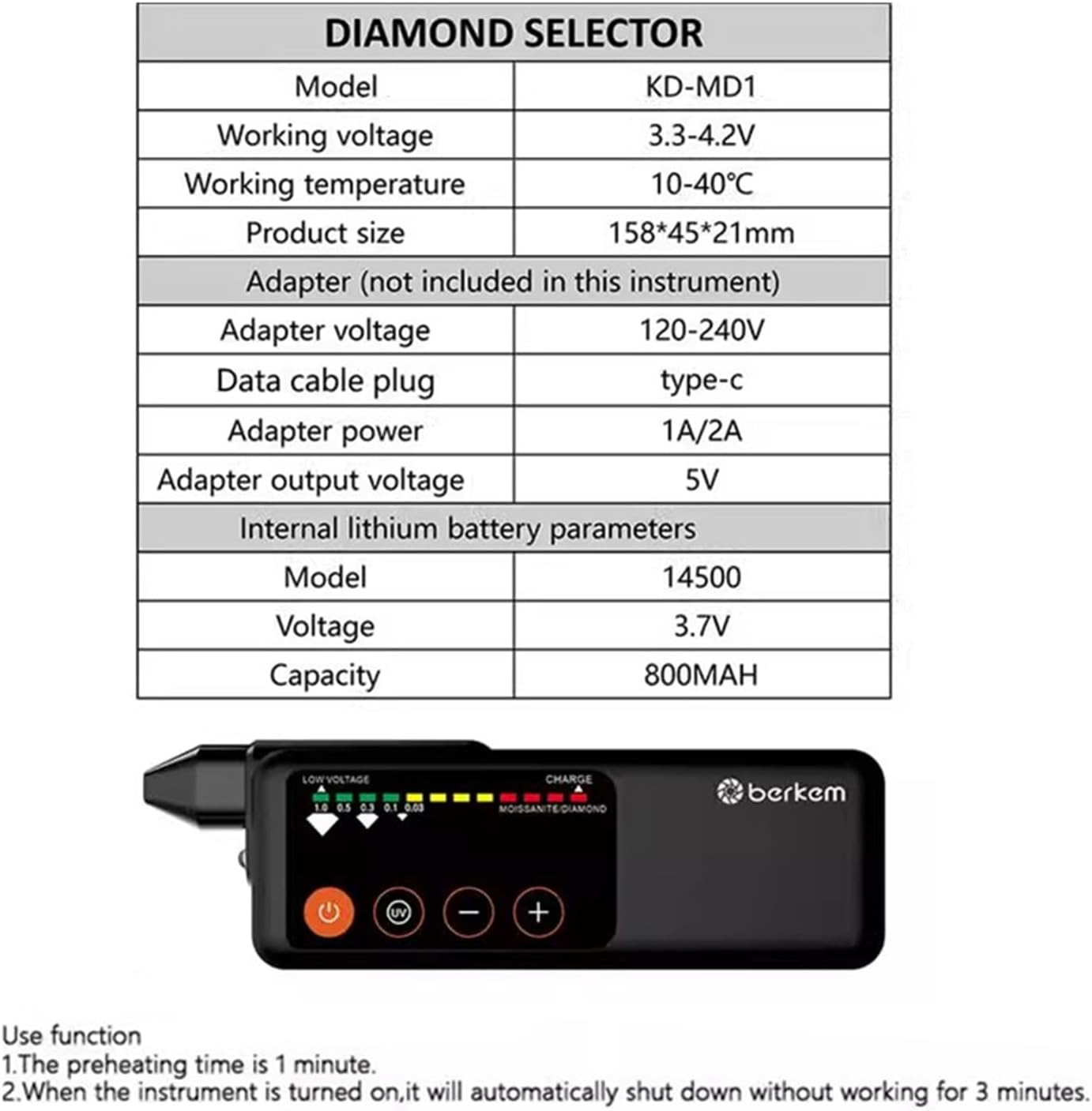 Rechargeable Professional Diamond Tester Pen with UV Light,Rechargeable Diamond Tester Pen＋200g/0.01g Mini Jewelry Scale＋60X Mini LED Magnifying,Professional Diamond for Novice and Expert
