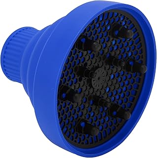 Universal Hair Diffuser, Hair Dryer Diffuser Universal Collapsible Silicone Hair Dryer Diffuser Attachment for Curly and Wavy Hair, Professional Blow Dryer Diffuser(Blue)