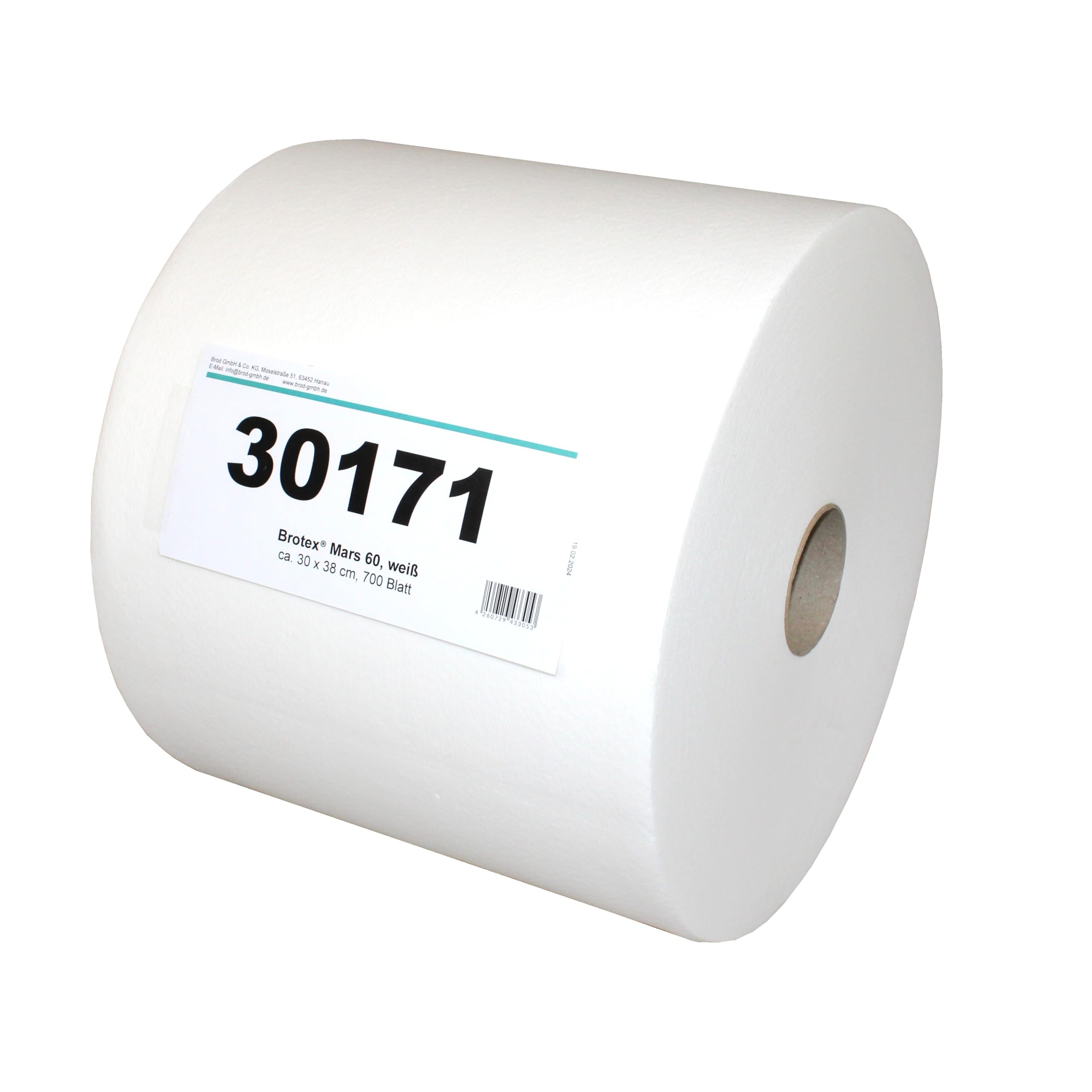 Brotex® Airlaid Wischtücher auf Rolle, 700 Blatt, 30cm breit, 90% Zellstoff | Hochvoluminöse Profi-Tücher, extrem saugstark, formstabil, fusselarm, lösungsmittelresistent und lebensmittelunbedenklich