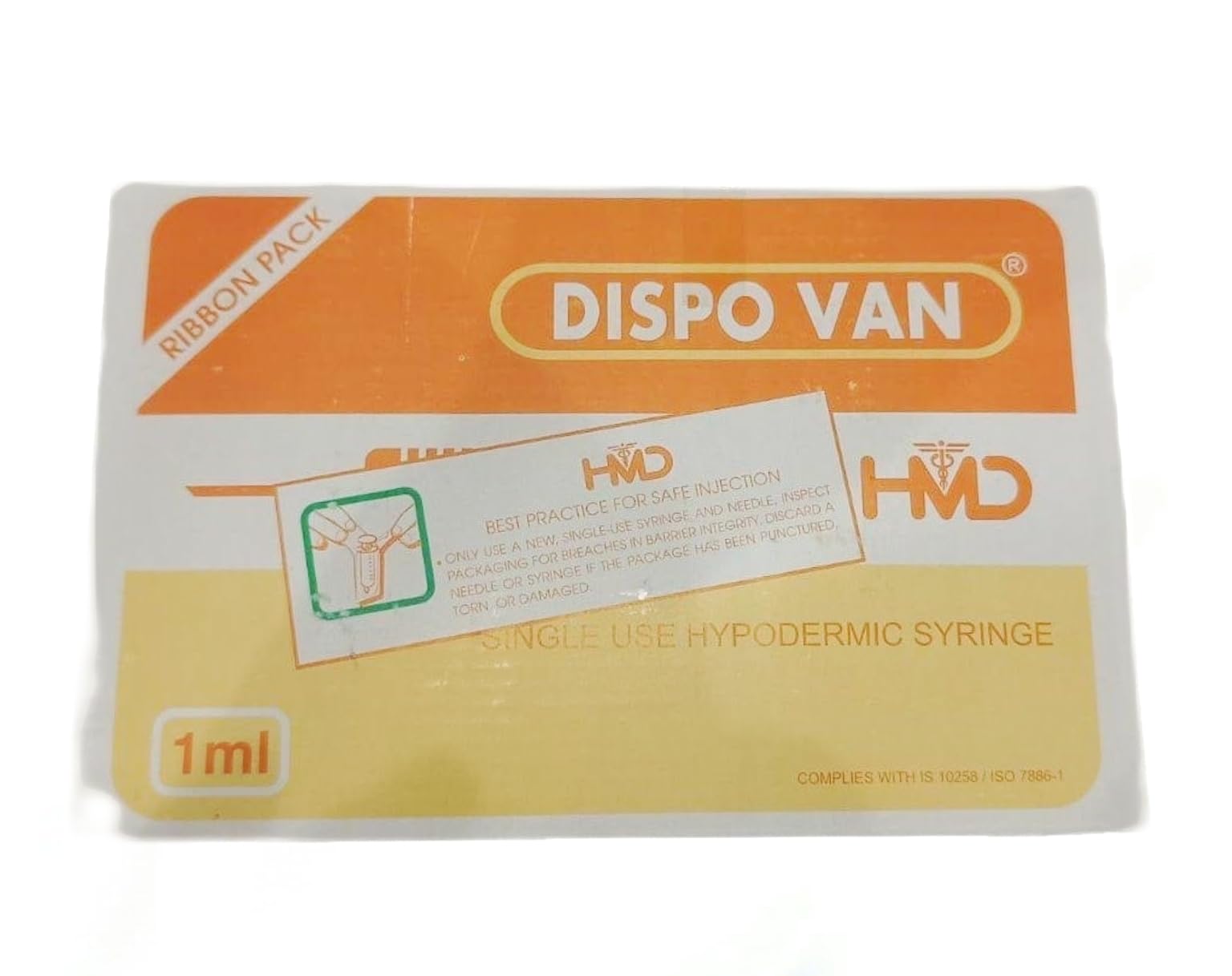 Dispovan Single Use Hypodermic Syringe with Needle (1ml)