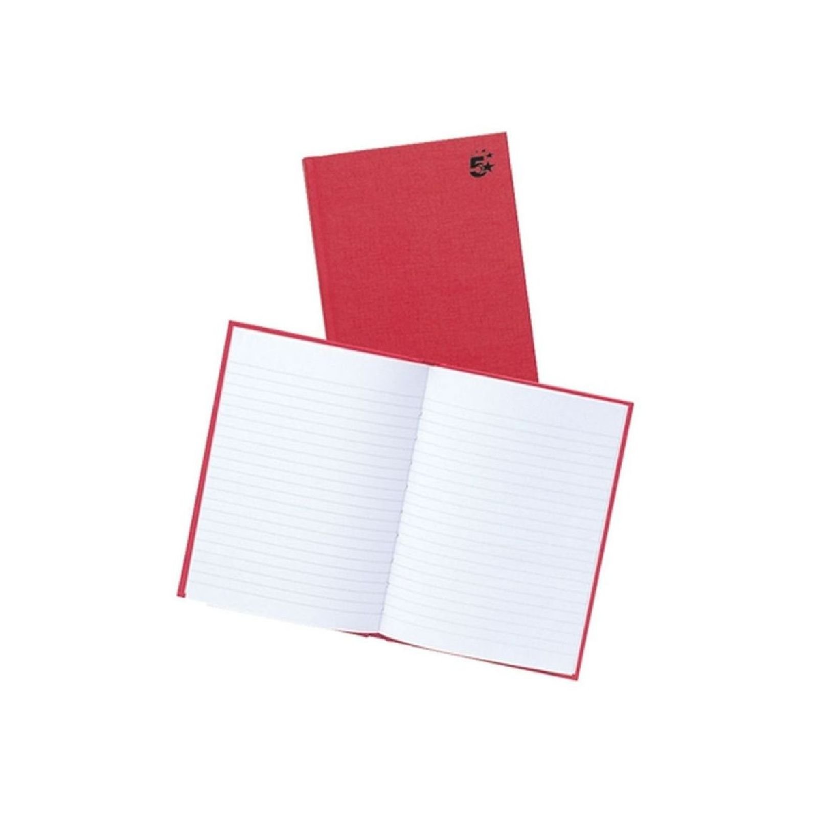 Manuscript Book Casebound 70gsm Ruled 192 Pages A5 [Pack of 5], Red