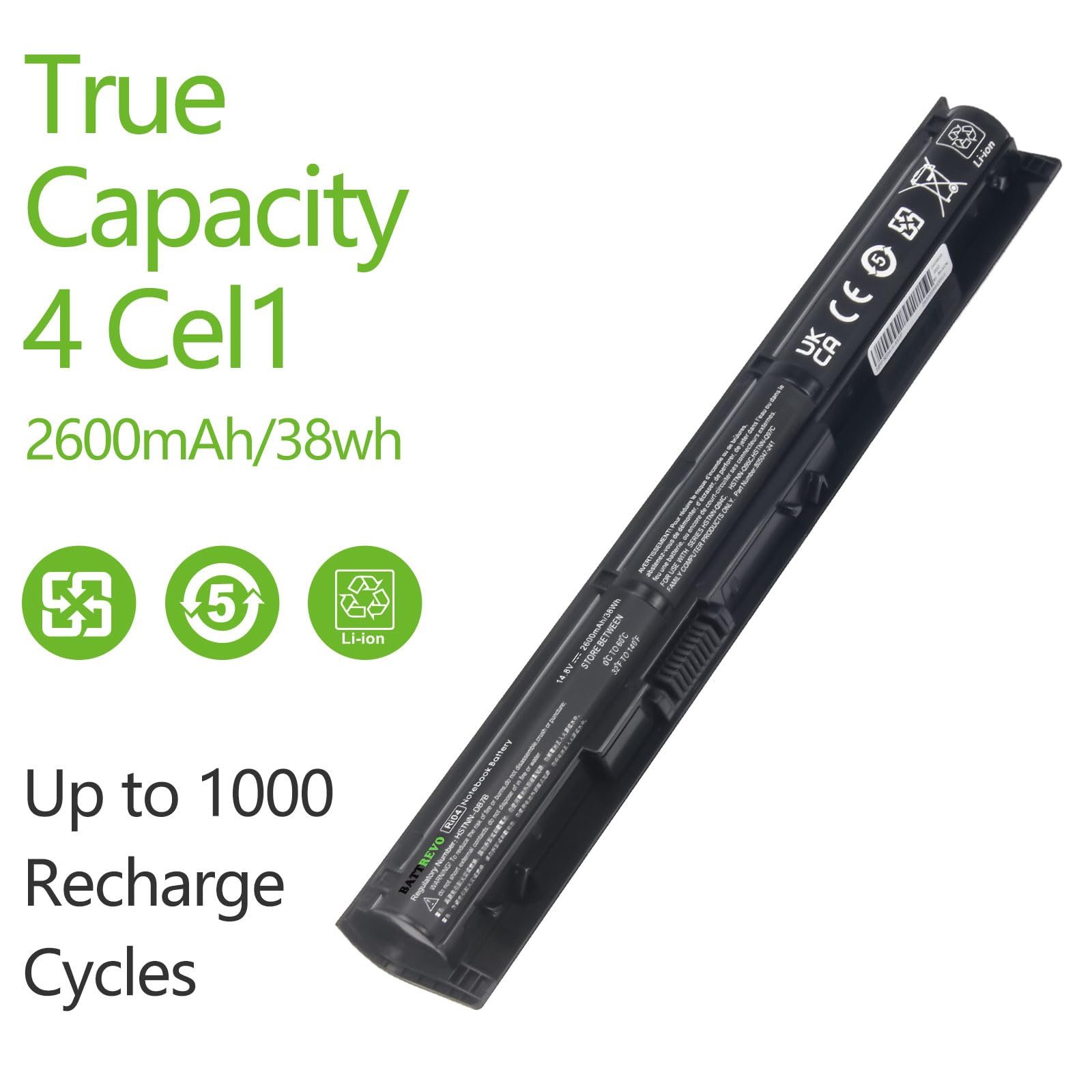 RI04 RIO4 R104 805294-001 805047-851 HSTNN-DB7B HSTNN-PB6Q Batteria per HP ProBook 450 455 470 G3 Envy 15-Q001TX 811063-421 811346-001 P3G15AA-AX P3G16AA LB6Z Q94C Q95C Q97C RIO6X