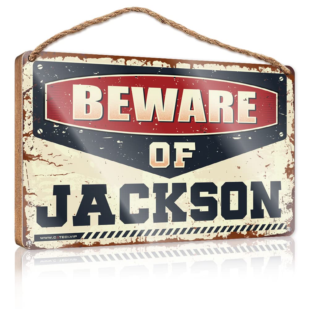Dtha One Color Plaque Sign Beware Of Jackson Wooden Sign Bar Signs For Home Decor Farmhouse Door Decor(23X35cm)