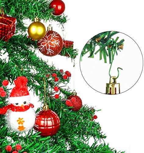 120pcs Christmas Bauble Ornament Hooks S-Shaped Metal Hanger Mini Stainless Steel Hooks for Hanging Xmas Tree Decoration, Green
