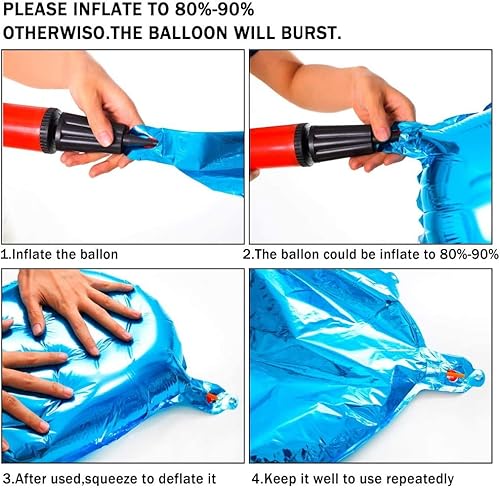Miniatura 5 de Globo de helio con números de 39.8in, color azul, tamaño grande, 39.8in, para fiestas de cumpleaños, bodas, números 7