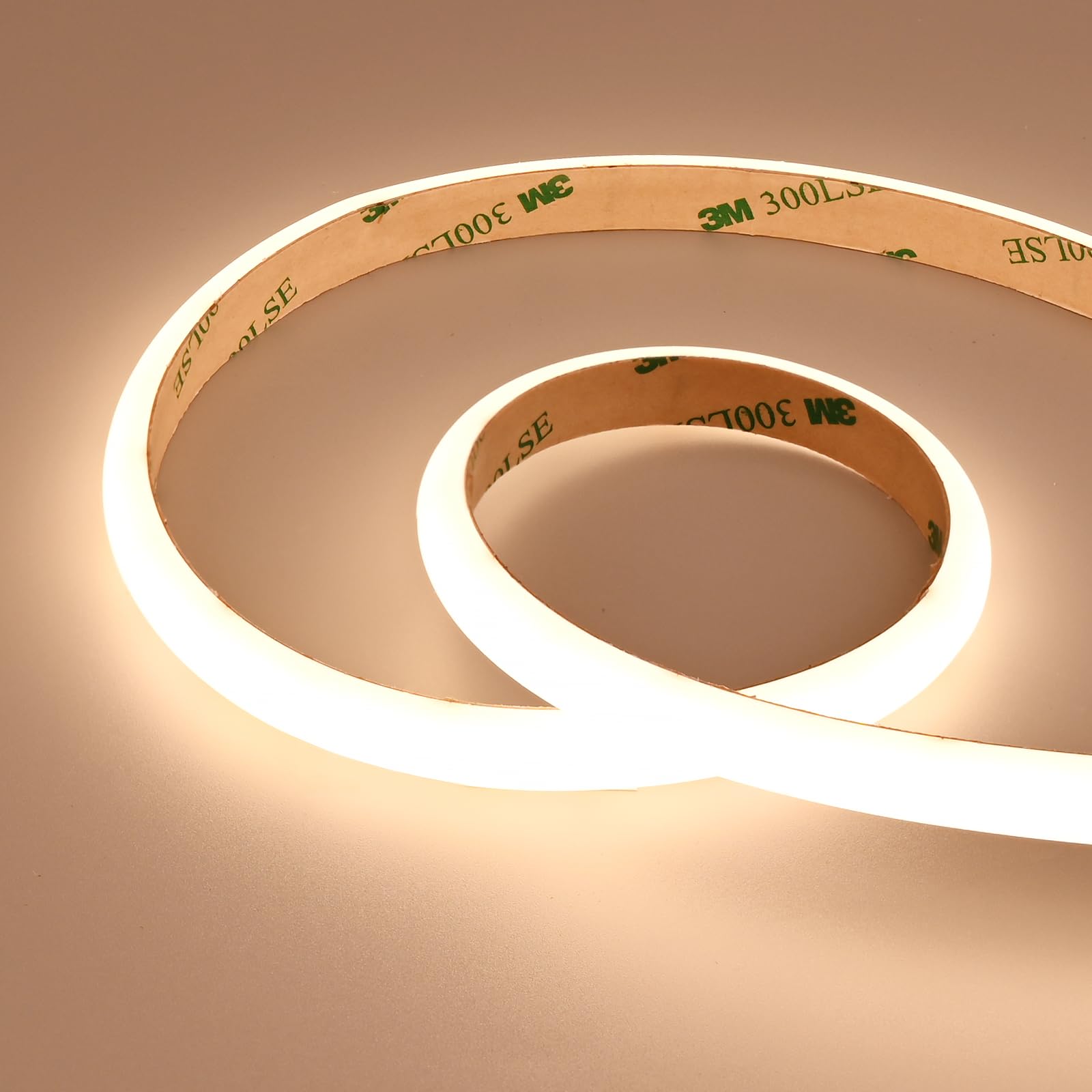 JOYLIT LED Streifen 24V 5M Wasserdicht Warmweiß 3000K CE, 3300LM/M Extra Hell 26W/M Dimmbar CRI 90+,COB Effekt Ohne Punkte 256LEDs/M, Unsichtbare LEDs, Flex Lichtband für Küche, Bad (Nur Licht)
