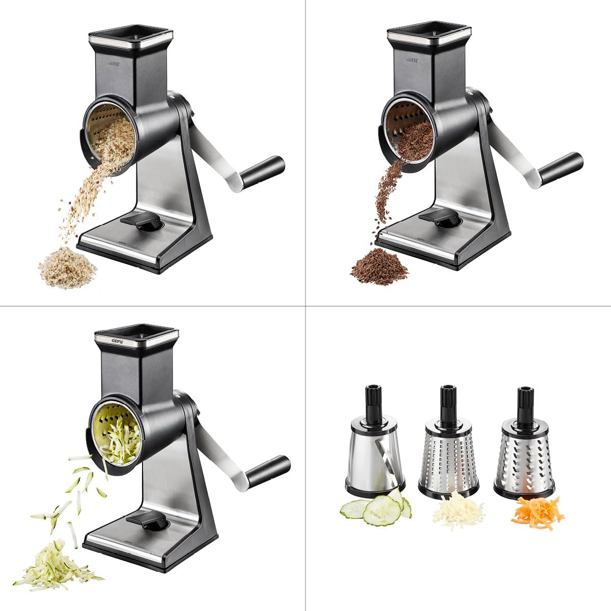 GEFU Rotary Grater TRANSFORMA 3 Drums